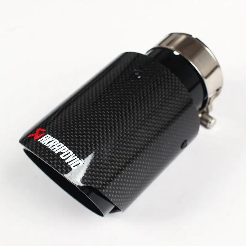 Single Tips (2PCS) Akrapovic Carbon Fiber Gloss with Black