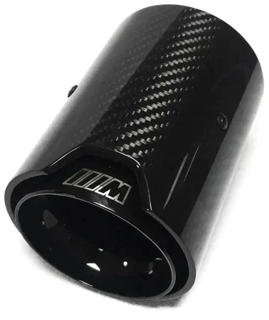 Single Tips (2PCS) BMW Black with Carbon Fiber