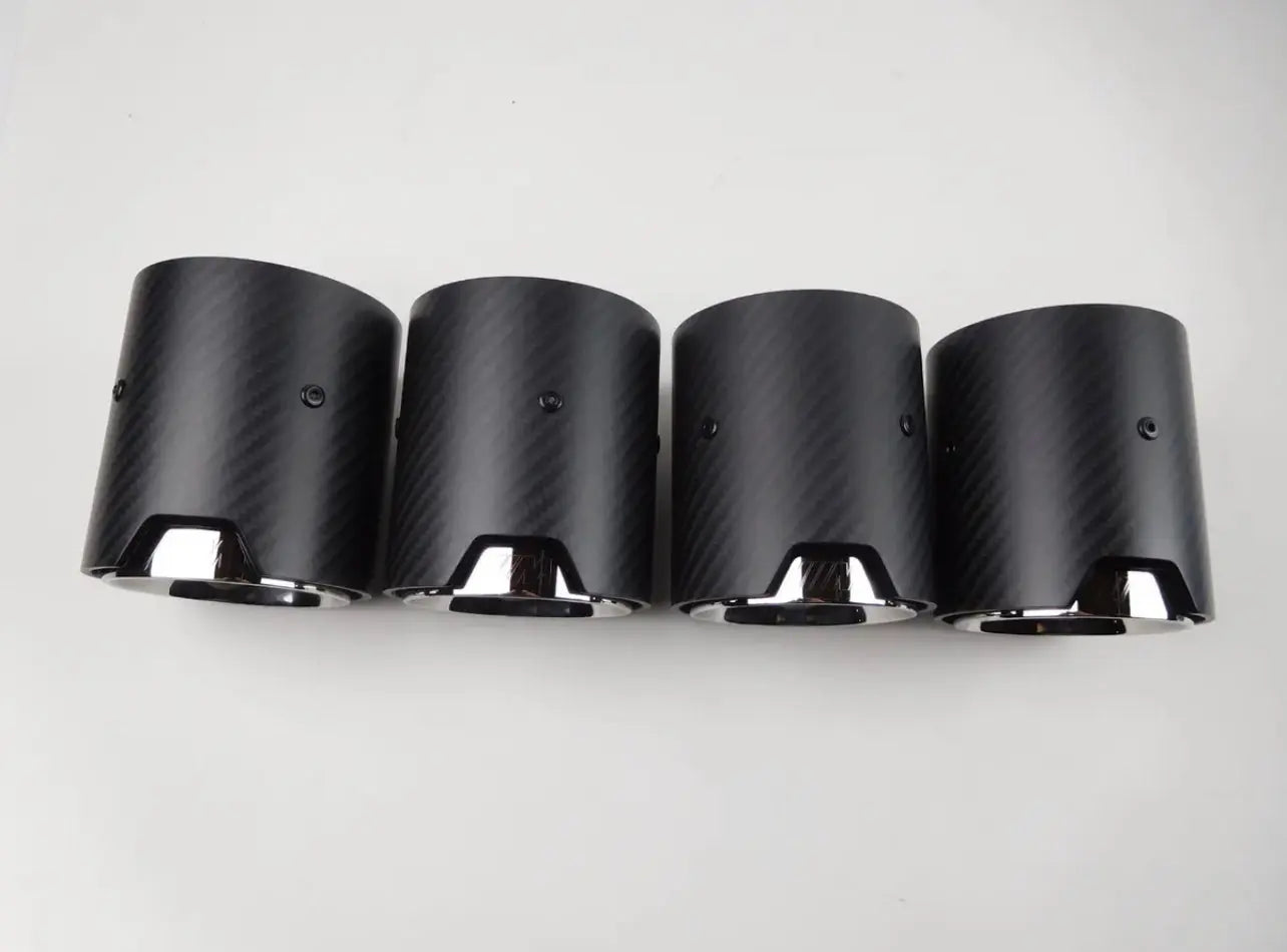 BMW M Carbon Fiber Tips (4) Silver